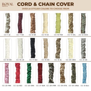 Cord & Chain Cover 4 feet Silk Type Fabric, Chandelier Pendant Lighting Chain, Cable Management, Hook Touch Fastener image 7