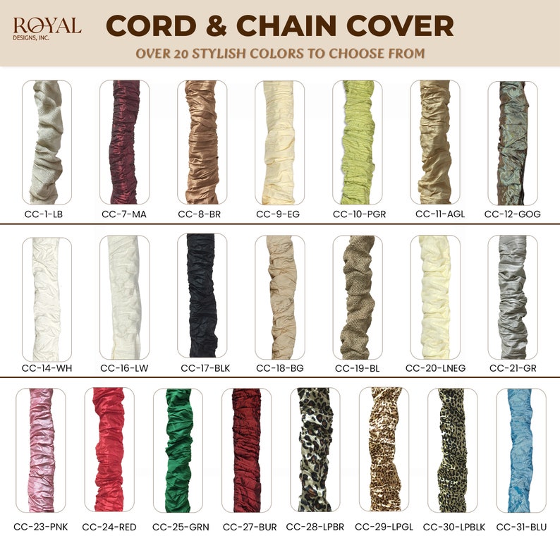 Cord & Chain Cover 4 feet Silk Type Fabric, Chandelier Pendant Lighting Chain, Cable Management, Hook Touch Fastener image 7