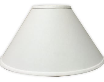 Royal Designs, Inc. Coolie Empire Hardback Lamp Shade with Wide Trim - Linen White