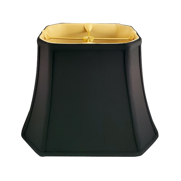 Royal Designs, Inc. Rectangle Cut Corner Lamp Shade, Black
