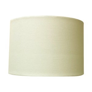 Royal Designs Uno Drop Shallow Drum Hard Back Table Lampshade, 13 x 14 x 9, Linen Eggshell