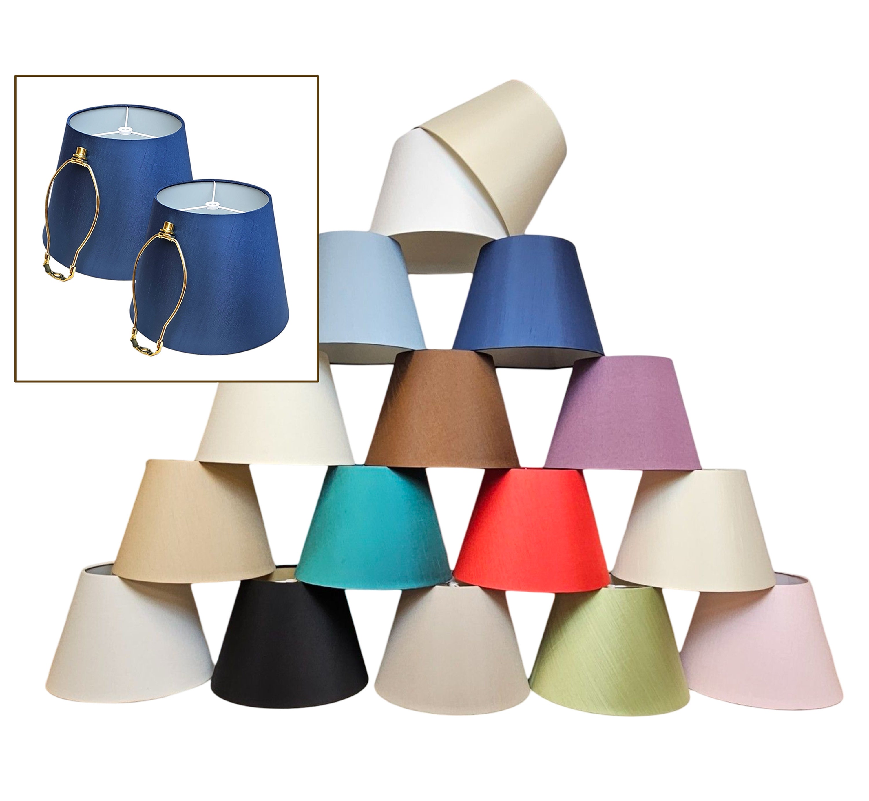 Royal Designs, Inc. Set of 2 Deep Empire Hardback Lamp Shade, 8 X