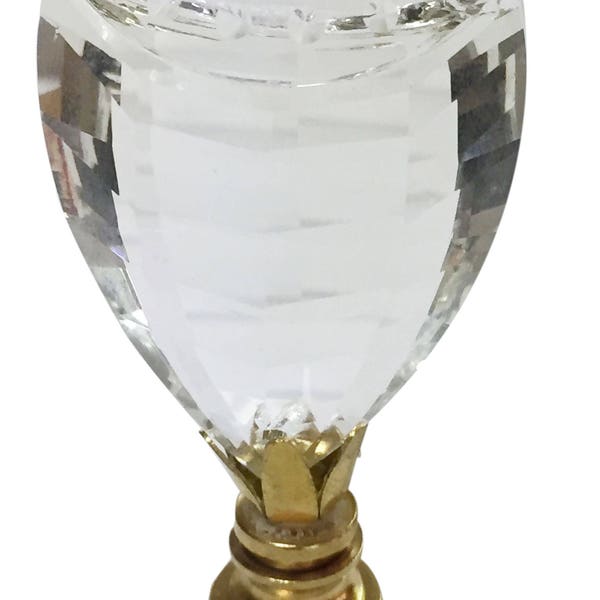 Royal Designs, Inc. Balloon Drop Crystal Finial For Lamp Shade - Polished Brass Base