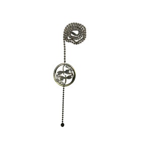 Royal Designs, Inc. 24 Inch Adjustable Ceiling Fan Pull Chain Extension with Dancing Dragonflies Ornament, Antique Brass