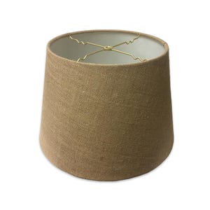 Royal Designs, Inc. Tapered Shallow Drum Hardback Lamp Shade, Burlap