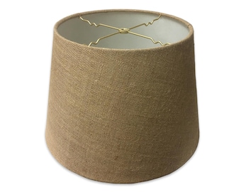 Royal Designs, Inc. Tapered Shallow Drum Hardback Lamp Shade, Burlap