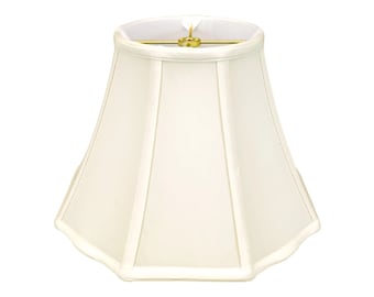 Royal Designs, Inc. Flare Bottom Outside Corner Scalloped Basic Lamp Shade, Eggshell