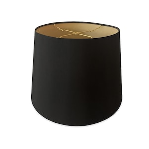 Royal Designs, Inc. Tapered Shallow Drum Hardback Lamp Shade, Black