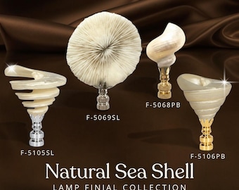 Royal Designs, Inc. Natural Sea Shell & Coral Lamp Finials, Multiple Styles and Finishes