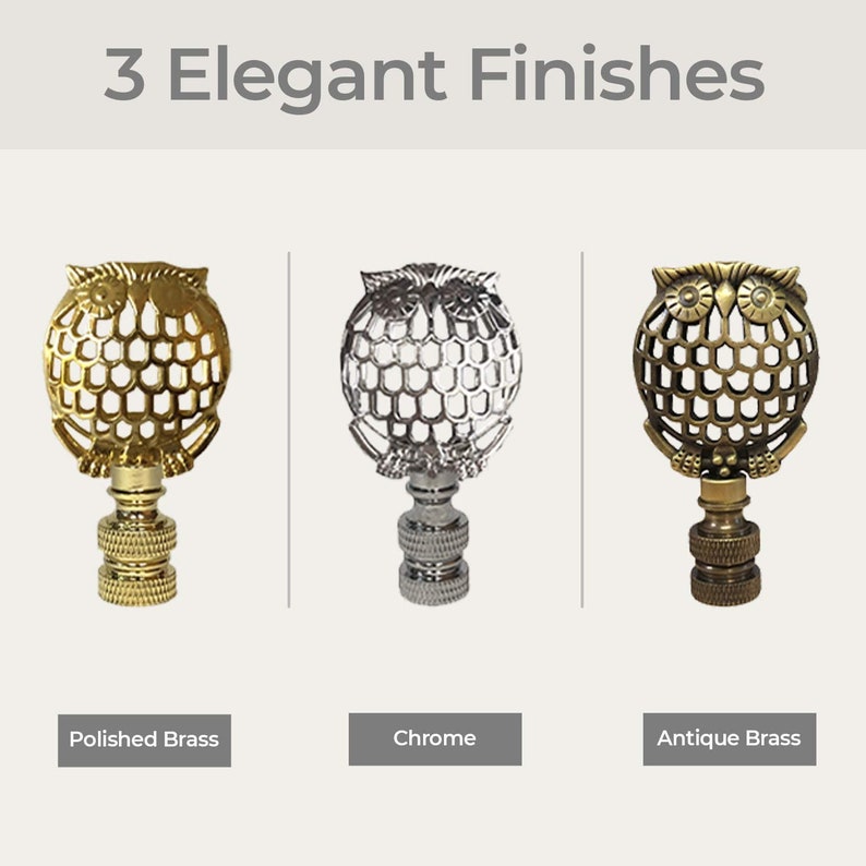 Royal Designs, Inc. Decorative Owl Lamp Finial - Thumbnail 3