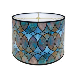 Royal Designs, Inc. Modern Trendy Decorative Handmade Lamp Shade - Made in USA - Cool Hues Water Color Design