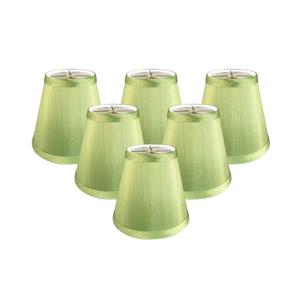 Royal Designs, Inc. Empire Flame Clip On Chandelier Lamp Shade, Light Green, 3" x 5" x 4.5"