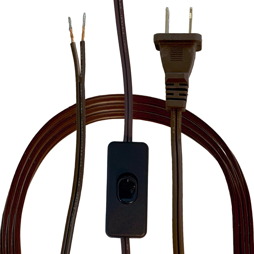 Royal Designs, Inc. Lamp Cord, Molded 2-prong Plug, On/off Switch, DIY ...