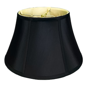 Royal Designs, Inc. Shallow Drum Bell Bouillotte Lamp Shade, Black