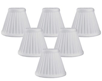 Royal Designs, Inc. White Pleated Empire Chandelier Lamp Shade, 2.5" x 5" x 4.25", Clip On