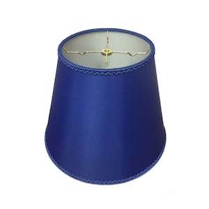 Royal Designs, Inc. Designer Empire Hardback Lamp Shade with Top and Bottom Trim, 8 x 14 x 11, Dark Blue