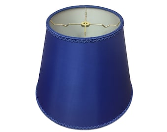 Royal Designs, Inc. Designer Empire Hardback Lamp Shade with Top and Bottom Trim, 8 x 14 x 11, Dark Blue