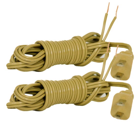 Set of 2 Black 8 feet SPT-1 CO-1001-BLK-8-2 Royal Designs Lamp Cord with Molded Plug