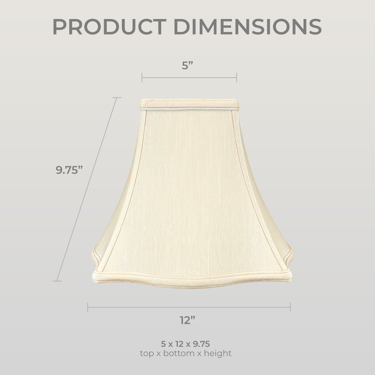 thumbnail image 2 of Royal Designs BSO-702-12BLK Fancy Square Bell 5 X 12 X 9.25 Lamp Shade 2 of 14