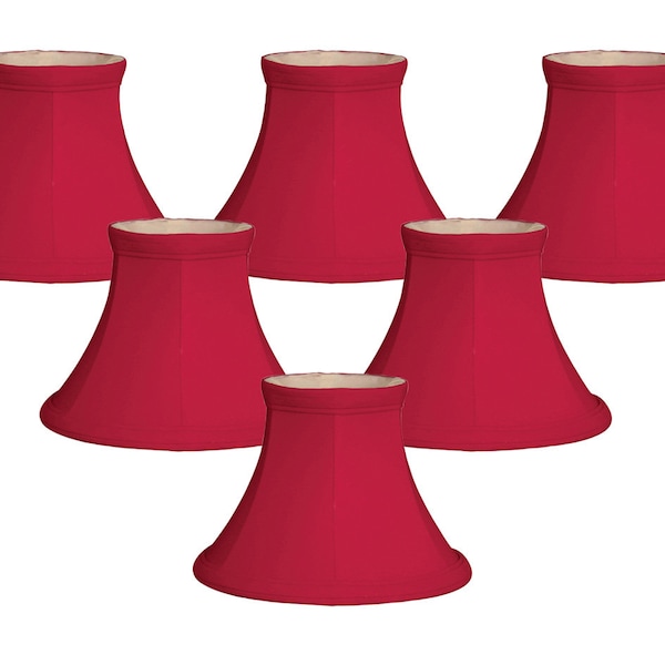 Royal Designs, Inc. True Bell Red Chandelier Lamp Shade, 3" x 6" x 4.5", Clip On