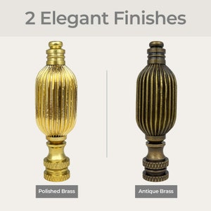 Royal Designs, Inc. Button Lamp Finial for Lamp Shade - Antique or Polished Brass