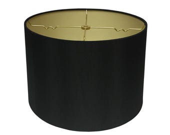 Royal Designs, Inc. Shallow Drum Hardback Black Lamp Shade