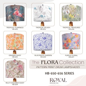 Royal Designs, Inc. DIY Drum Lampshades, Flora Collection, Multiple Sizes and Colors