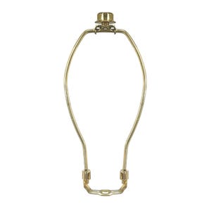 Royal Designs, Inc. Polished Brass Lamp Shade Harp Holder with Lamp Finial, DIY Repair/Replacement, Heavy Duty, For Table/Floor Lamps