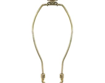 Royal Designs, Inc. Polished Brass Lamp Shade Harp Holder with Lamp Finial, DIY Repair/Replacement, Heavy Duty, For Table/Floor Lamps