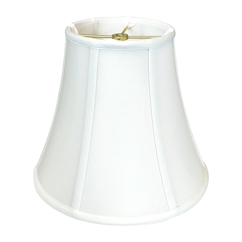 Regal Series True Bell Basic Lamp Shade Silk Shantung Fabric White - Single