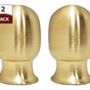 Royal Designs Top Rounded Cylindar Polished Brass Lamp Finial, Set of 2