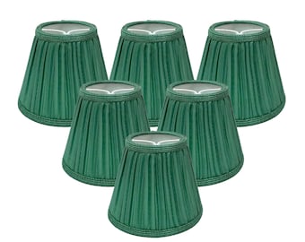 Royal Designs Designer Mushroom Pleat Empire Clip On Chandelier Lamp Shade, Green, 3" x 5" x 4.5"