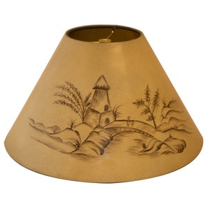 Royal Designs, Inc. Hand Painted Asian Scene Lampshade