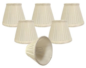 Royal Designs, Inc. Clip-On Pleated Empire Chandelier Lamp Shade, Flame Clip Fitter, 3" x 5" x 4.25", Multiple Colors