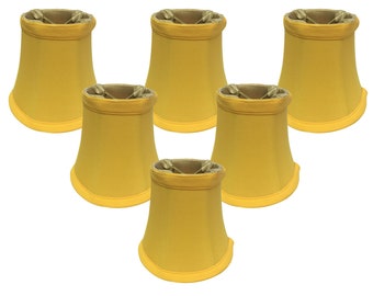 Royal Designs, Inc. Yellow Bell Chandelier Shade, 3" x 5" x 4.5", Clip On