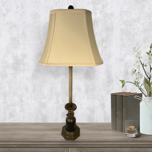 Royal Designs, Inc. 34&quot; Speckled Horse Antique Brass Candlestick Lamp