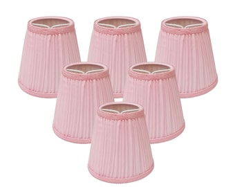 Royal Designs Designer Mushroom Pleat Empire Clip On Chandelier Lamp Shade, Pink, 3" x 5" x 4.5"