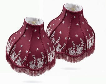 Royal Designs, Inc. Victorian Scalloped Fringe Lamp Shade, Multiple Colors and Sizes