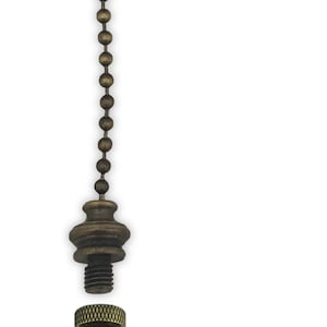 Royal Designs, Inc. Fan Pull Chain with Sun Scalloped Filigree Finial, Antique Brass