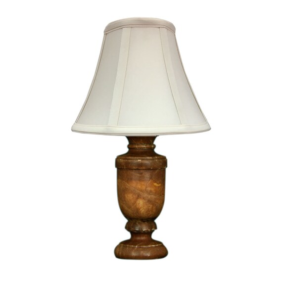 Caramel Round Base Mini Alabaster Lamp With True Bell Eggs Shade
