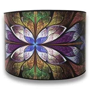 Royal Designs, Inc. Modern Trendy Decorative Handmade Lamp Shade - Made in USA - Purple Flower Design