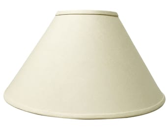 Royal Designs, Inc. Coolie Empire Hardback Lamp Shade with Wide Trim - Linen Eggshell