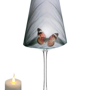 Royal Designs, Inc. Butterfly on Beach Grass | Wine Glass Shade Tea Light (Set of 20) (TLS-1004A-20)