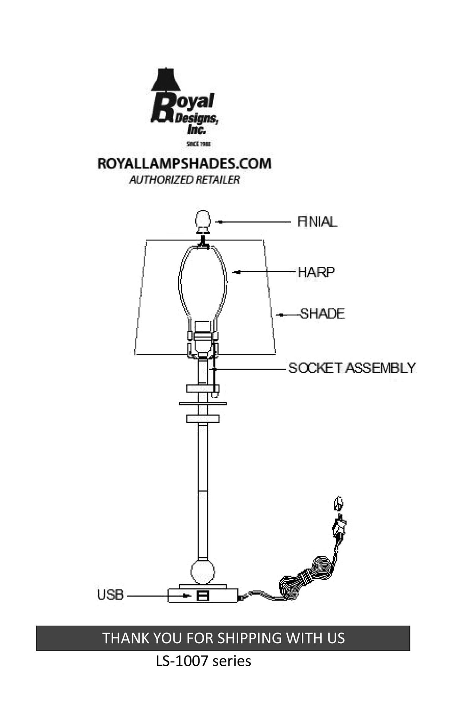 Royal Designs Inc. Set of 2 Lamps and Shades With USB Etsy UK