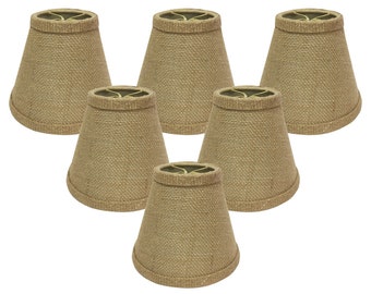 Royal Designs, Inc. Burlap Hardback Empire Chandelier Lamp Shade, 3" x 6" x 4.5", Clip On