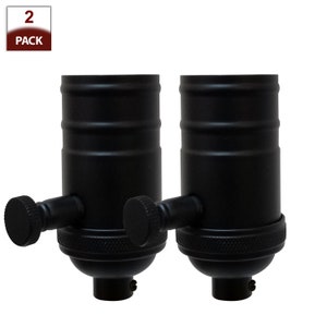 Royal Designs, Inc. Dimmer Socket with Shell and Turn Knob, E26 Medium Base - Black Matte
