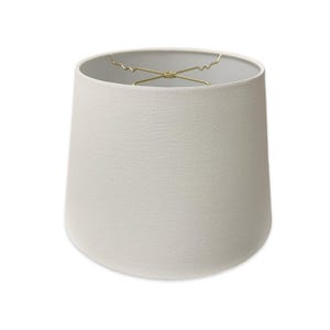 Royal Designs, Inc. Tapered Shallow Drum Hardback Lamp Shade, Linen White