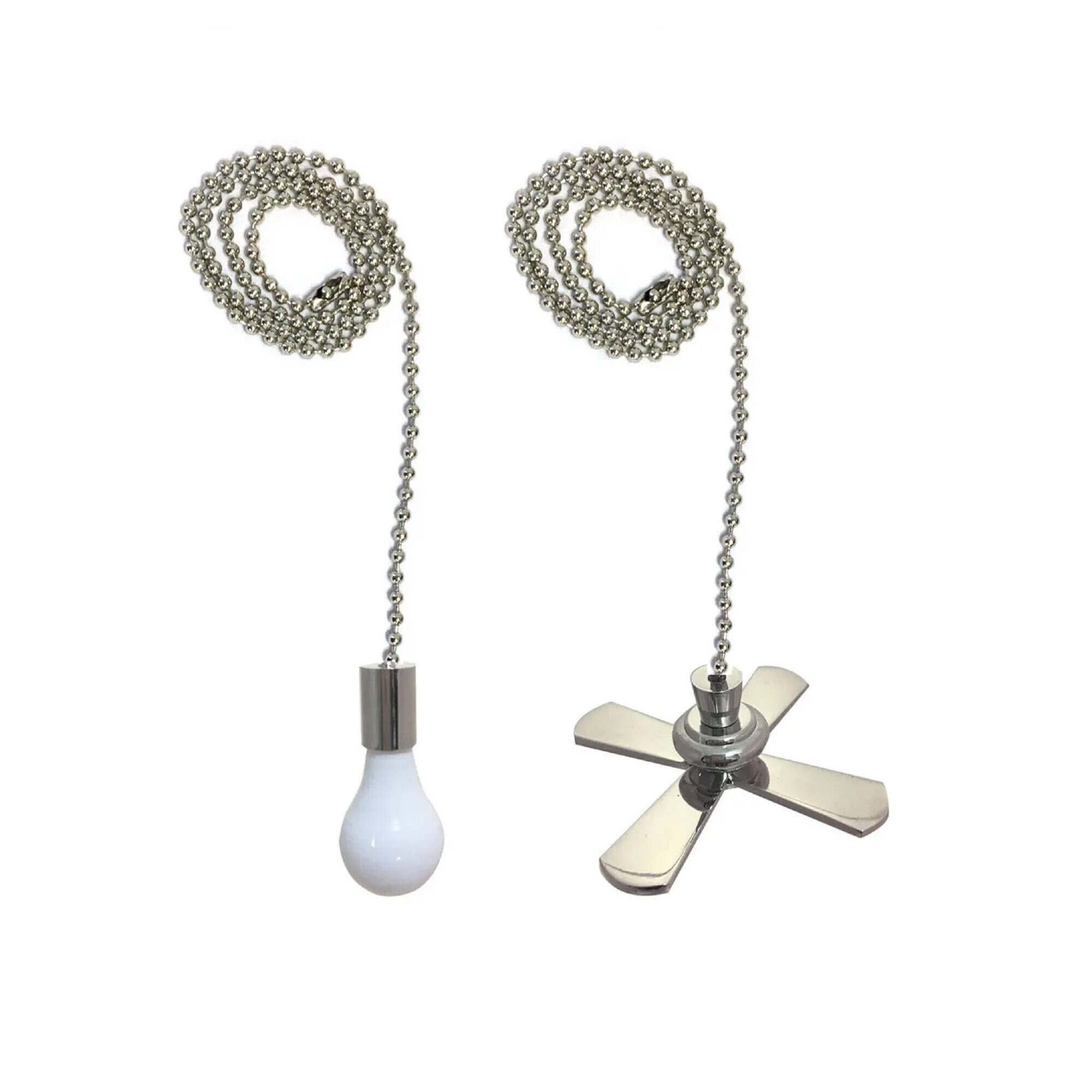 8 Pack Ceiling Fan Pull Chain Extenders - 95cm Cotton Strings With Connectors