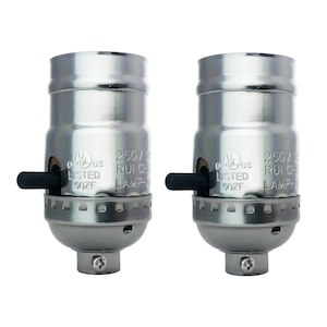 Royal Designs, Inc. Push Through Lamp Socket for Incandescent or LED Bulbs, Polished Nickel Finish