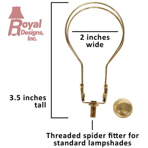 Royal Designs, Inc. Heavy Duty Lampshade Clip Adapter with Finial for Round Light Bulbs, Polished Brass Bild 5
